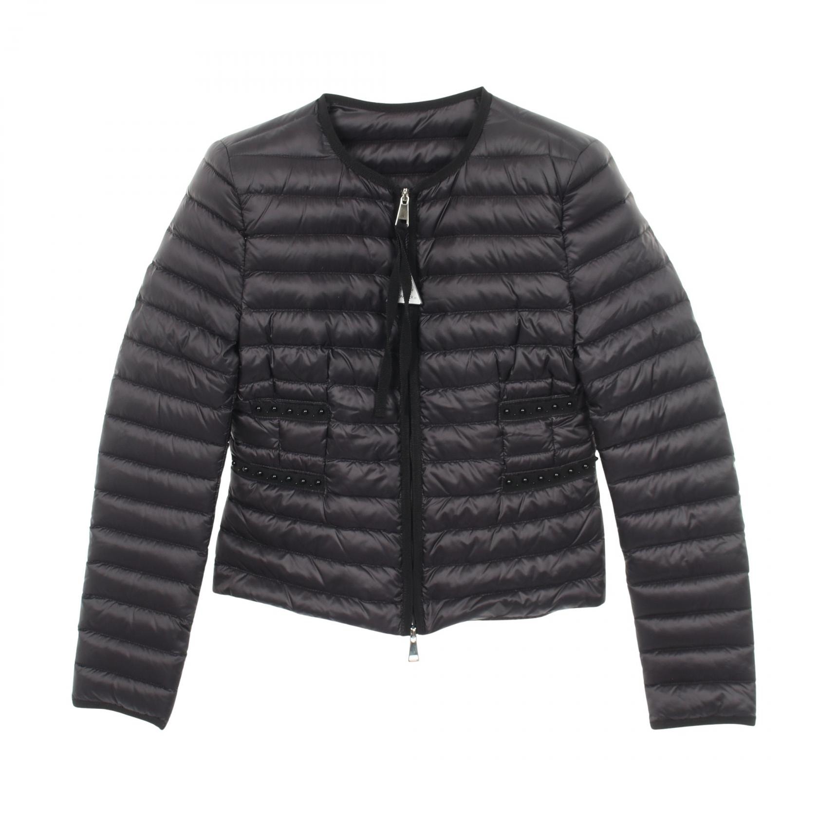 モンクレール MONCLER BAILLET ノーカラー ダウンジャケット 衣料品 アウター ナイロン レディース ブラック系 【中古】