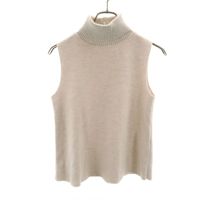 ZARA ザラ ノースリーブ タートルネック ニット S アイボリー
