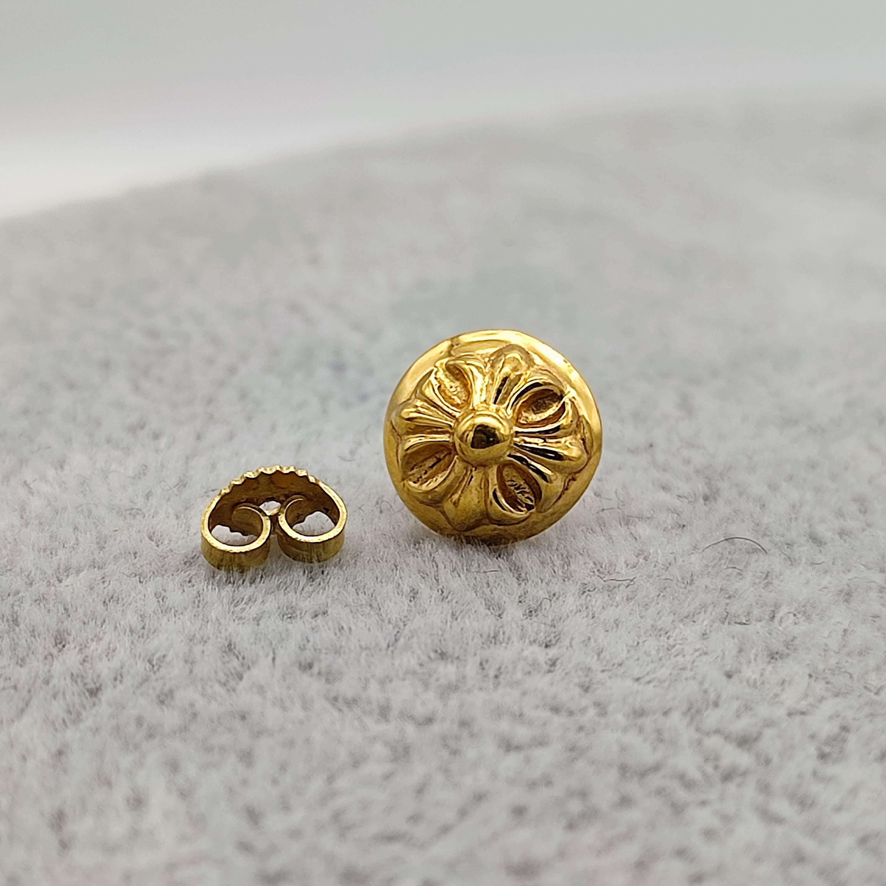 Chrome Hearts 22K Cross Ball Stud Earrings "Gold"
