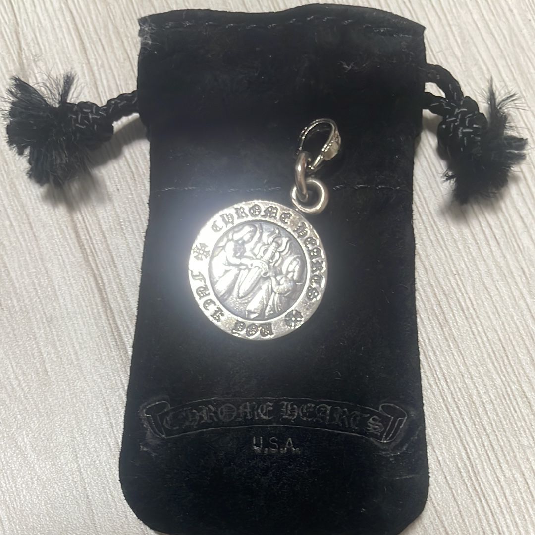 Chrome Hearts Angel Medal Charm Fuck You "Silver"