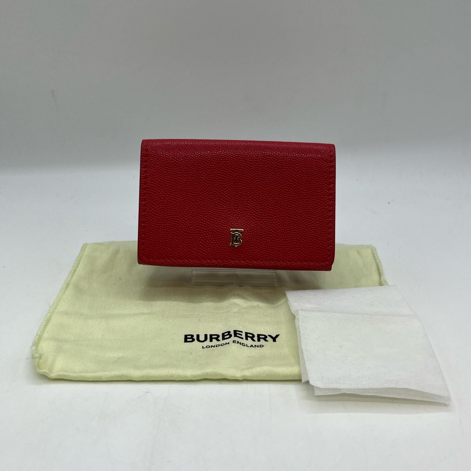 BURBERRY バーバリー TB 三つ折りサイフ コンパクトウォレット レッド