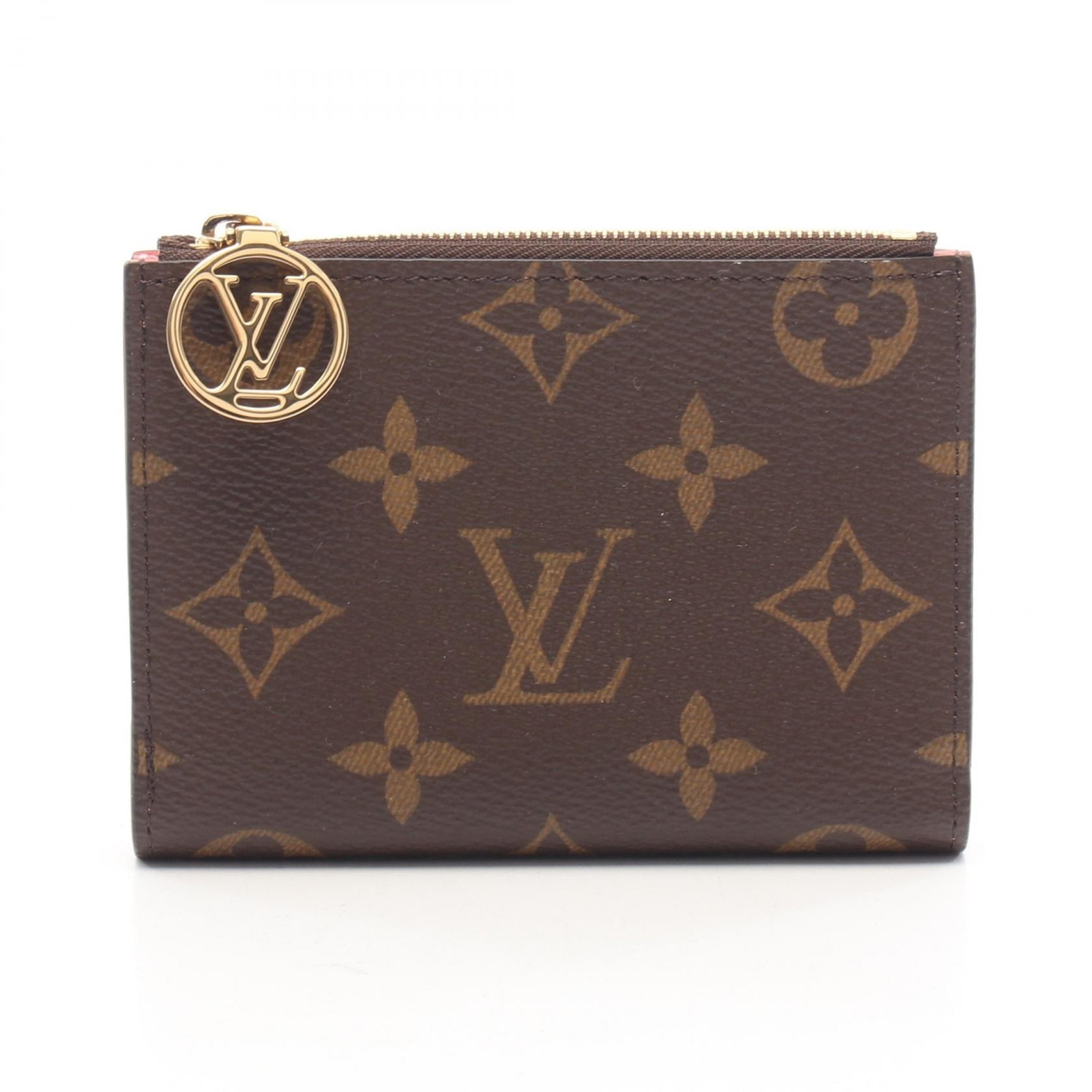 ルイ・ヴィトン LOUIS VUITTON ポルトフォイユ リサ 二つ折り財布 財布 PVCコーティングキャンバス モノグラム レディース ブラウン系 ウジェニーピンク M25692 【中古】