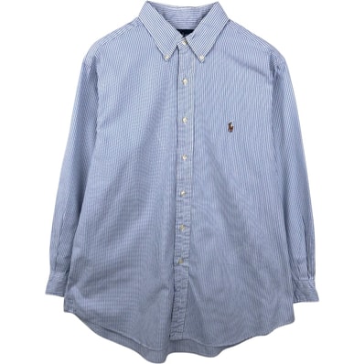 古着 ラルフローレン Ralph Lauren CLASSIC FIT クラシックフィット 長袖 ボタンダウンストライプシャツ メンズXL相当/eaa662059