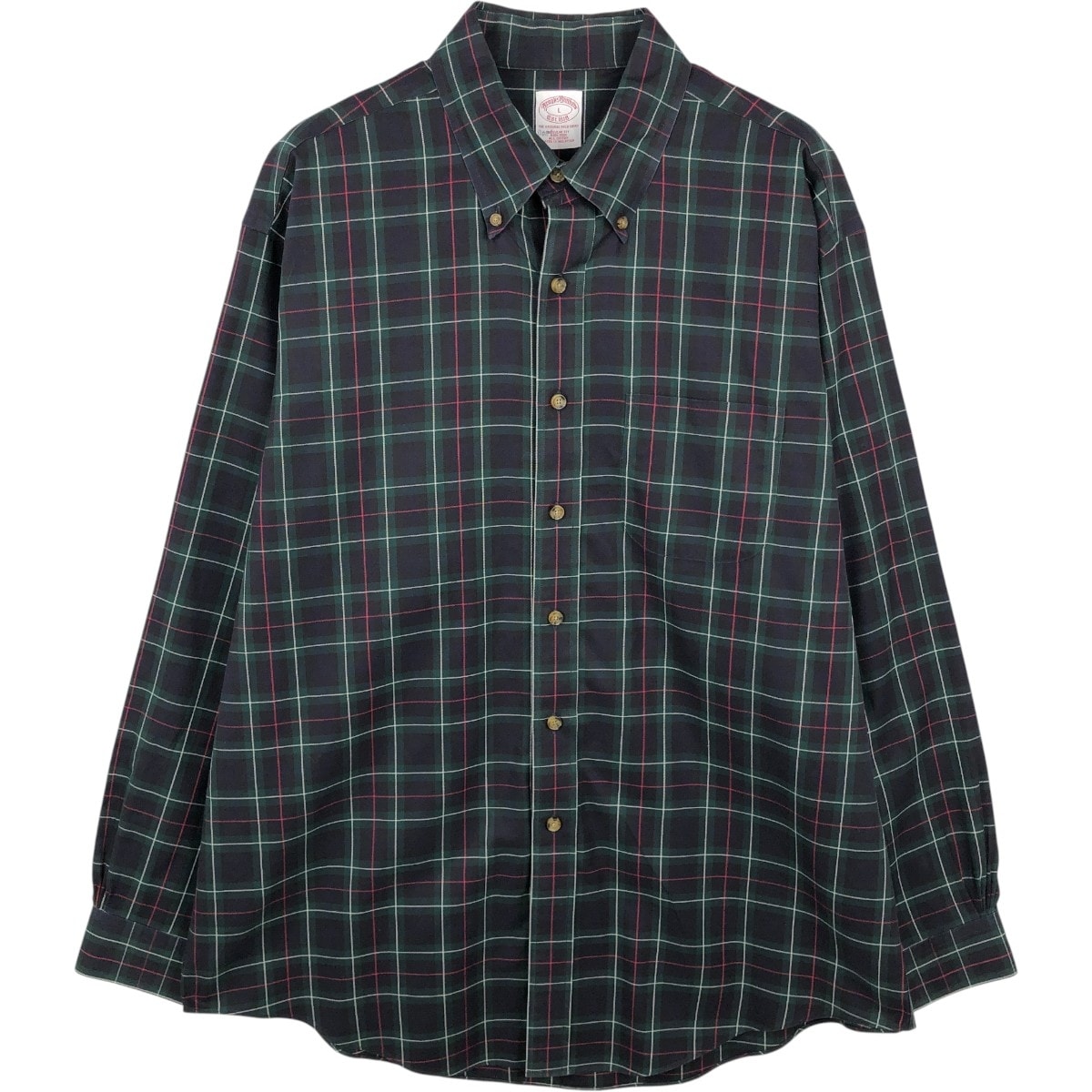 古着 ブルックスブラザーズ Brooks Brothers Est.1818 長袖 ボタンダウンチェックシャツ メンズL相当/eaa662848