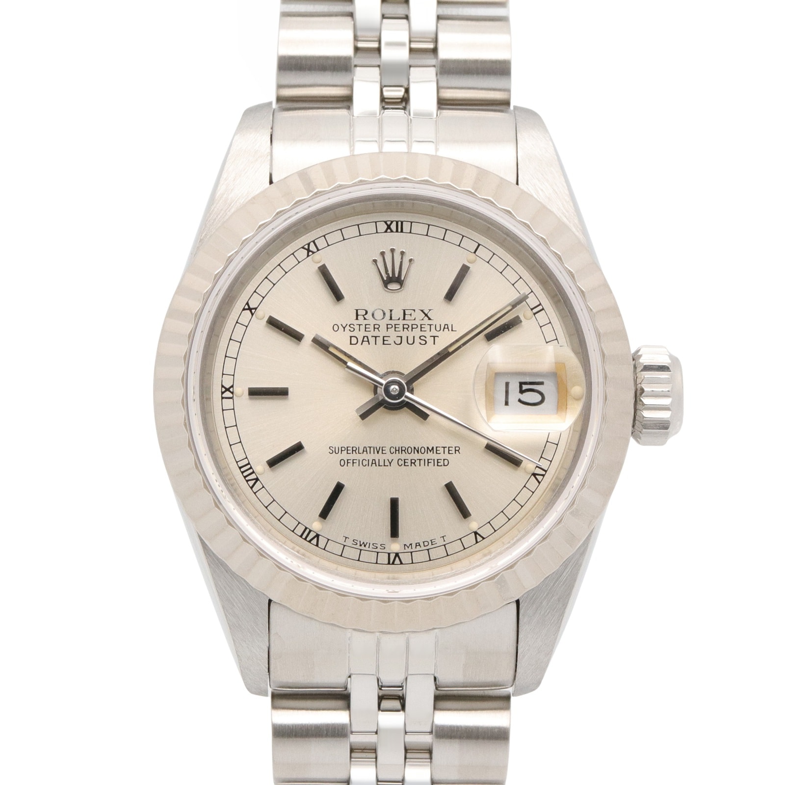 ロレックス ROLEX デイトジャスト L番 腕時計 時計 K18WG(ホワイトゴールド) ステンレススチール レディース シルバー系 バー 69174 【中古】