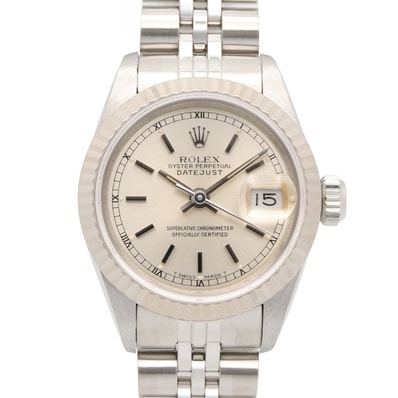 ロレックス ROLEX デイトジャスト L番 腕時計 時計 K18WG(ホワイトゴールド) ステンレススチール レディース シルバー系 バー 69174 【中古】