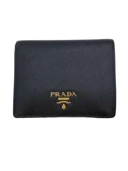 C (やや傷や汚れあり)】プラダ1ML225 二つ折り財布 レディースの古着