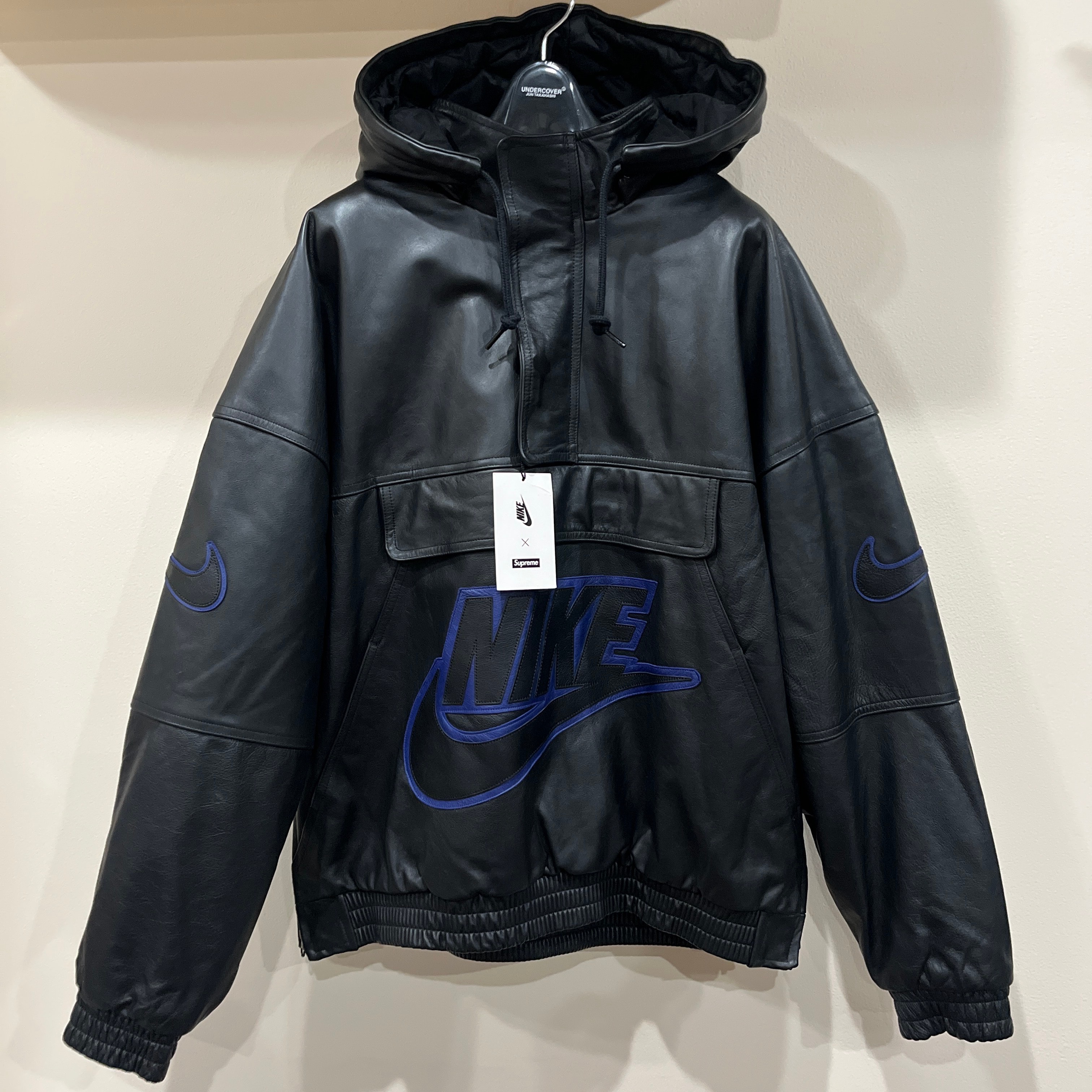 supreme nike leather anorak black