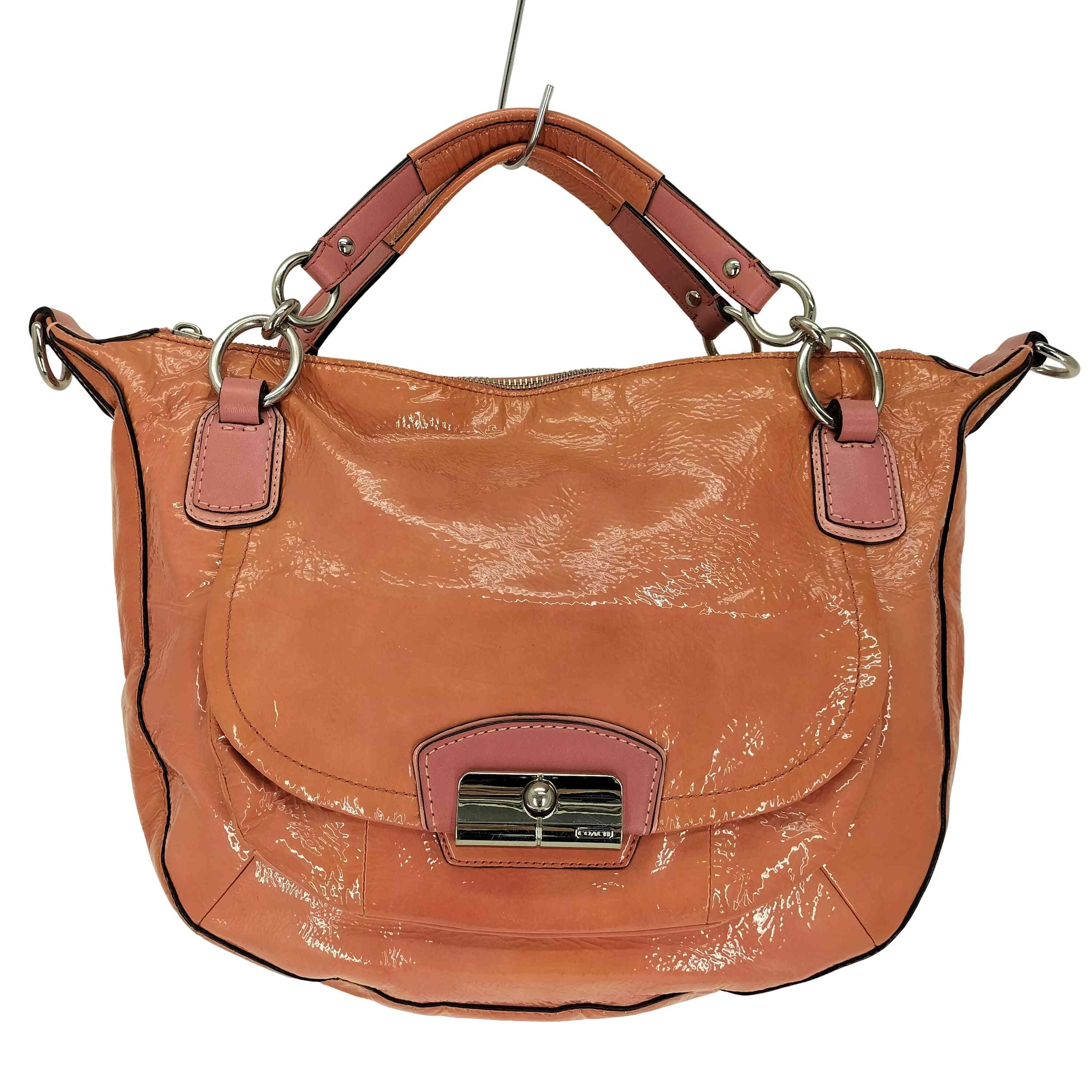 2WAY レザー パテント ハンドバッグ ショルダーバッグ【1141825605021】