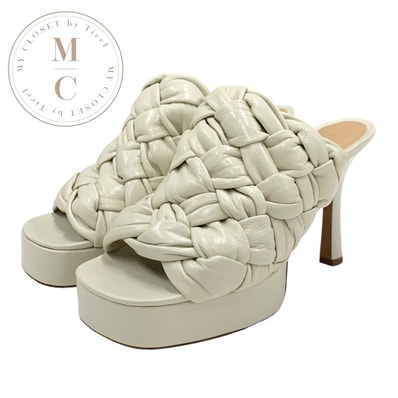 ボッテガヴェネタ BOTTEGAVENETA サンダル 靴 シューズ レザー アイボリー イントレチャート ミュール