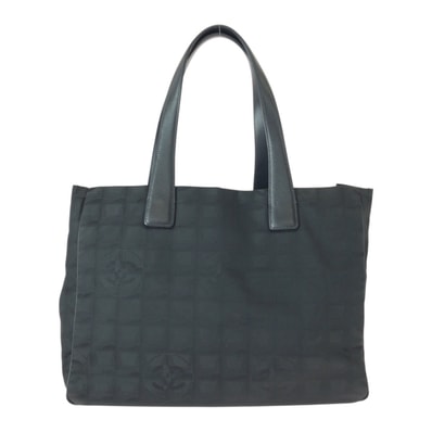 美品 CHANEL シャネル ニュートラベルライン ニュートラトートMM ブラック 黒 ナイロン レザー/ トートバッグ ショルダーバッグ 600595 【中古】