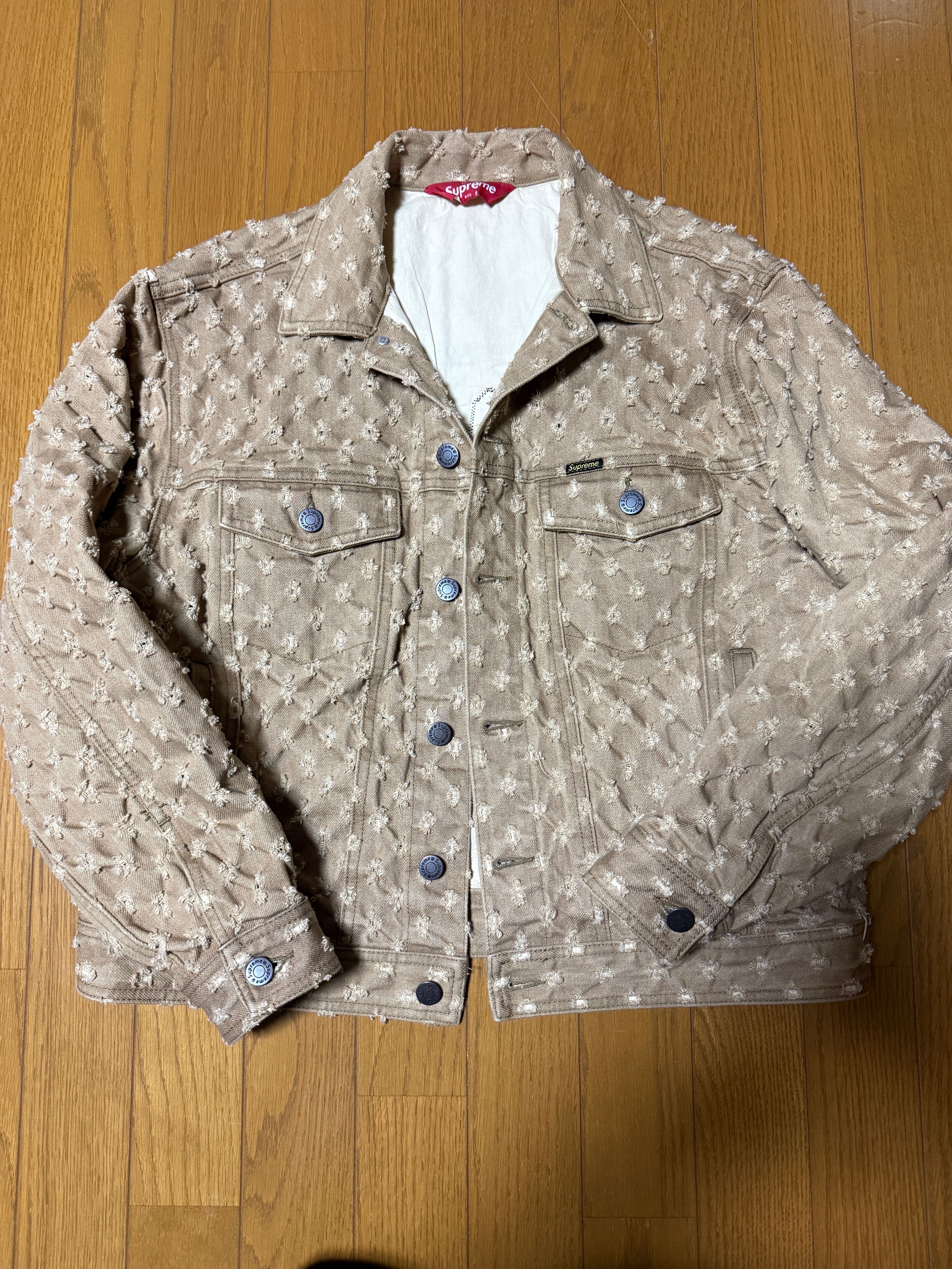 Supreme Hole Punch Denim Trucker Jacket "Brown"