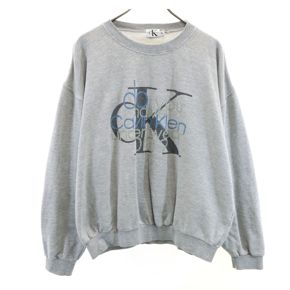Calvin klein Jeans カルバンクラインジーンズ 90s オールド USA製 長袖 スウェット XL グレー トレーナー