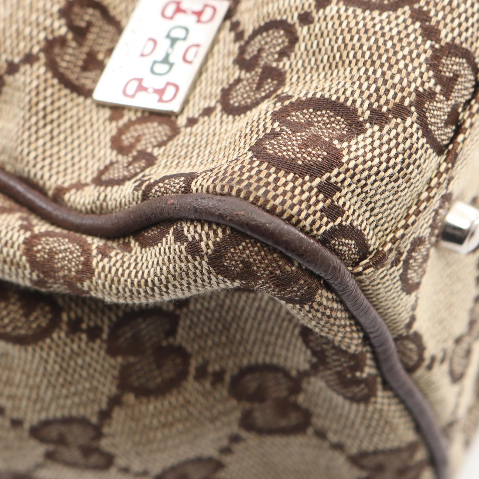 D (傷や汚れあり)】グッチ GUCCI GGキャンバス ホースビット シェリー