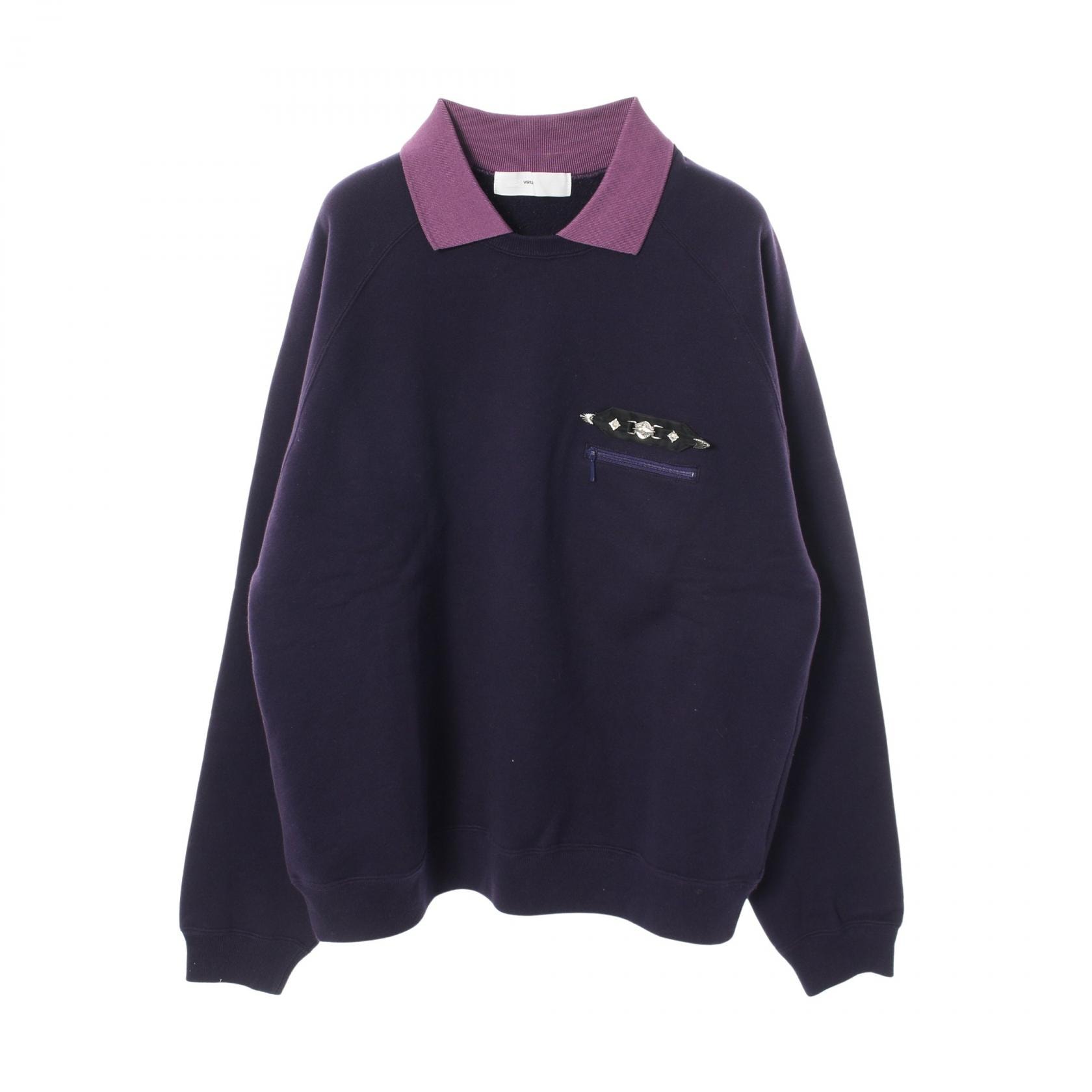 トーガビリリース TOGA VIRILIS POLO COLLAR SWEATSHIRT スウェット 衣料品 トップス コットン メンズ パープル系 【中古】