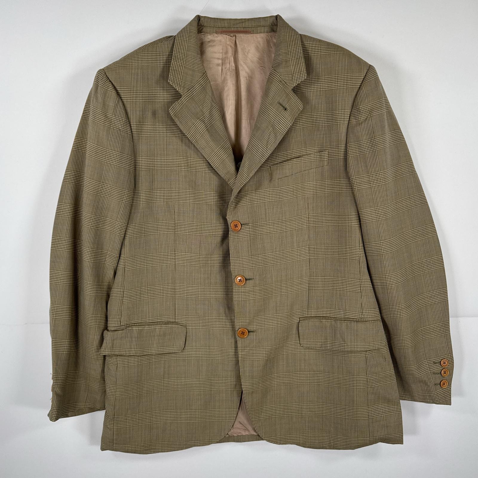 古着 90's/90年代 ヴィンテージ バーバリー BURBERRY テーラードジャケット ブレザー スーツ 千鳥格子柄 13205  ベージュ系 チェック メンズ