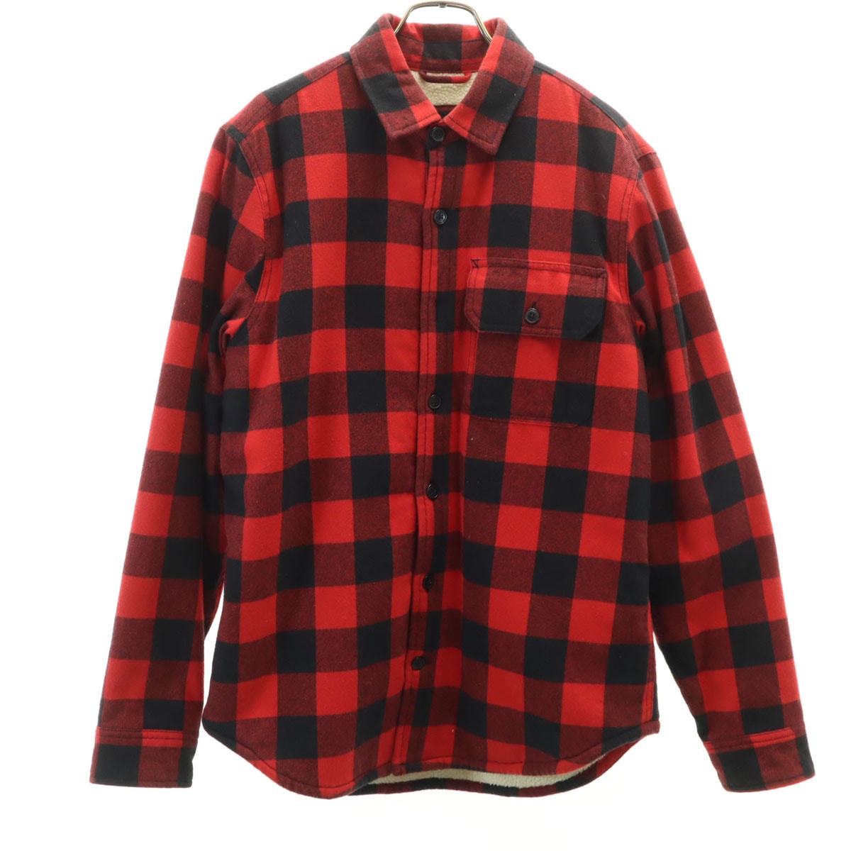 GAP ギャップ ギンガムチェック柄 シャツジャケット S レッド 裏ボア