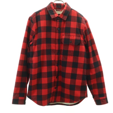 GAP ギャップ ギンガムチェック柄 シャツジャケット S レッド 裏ボア