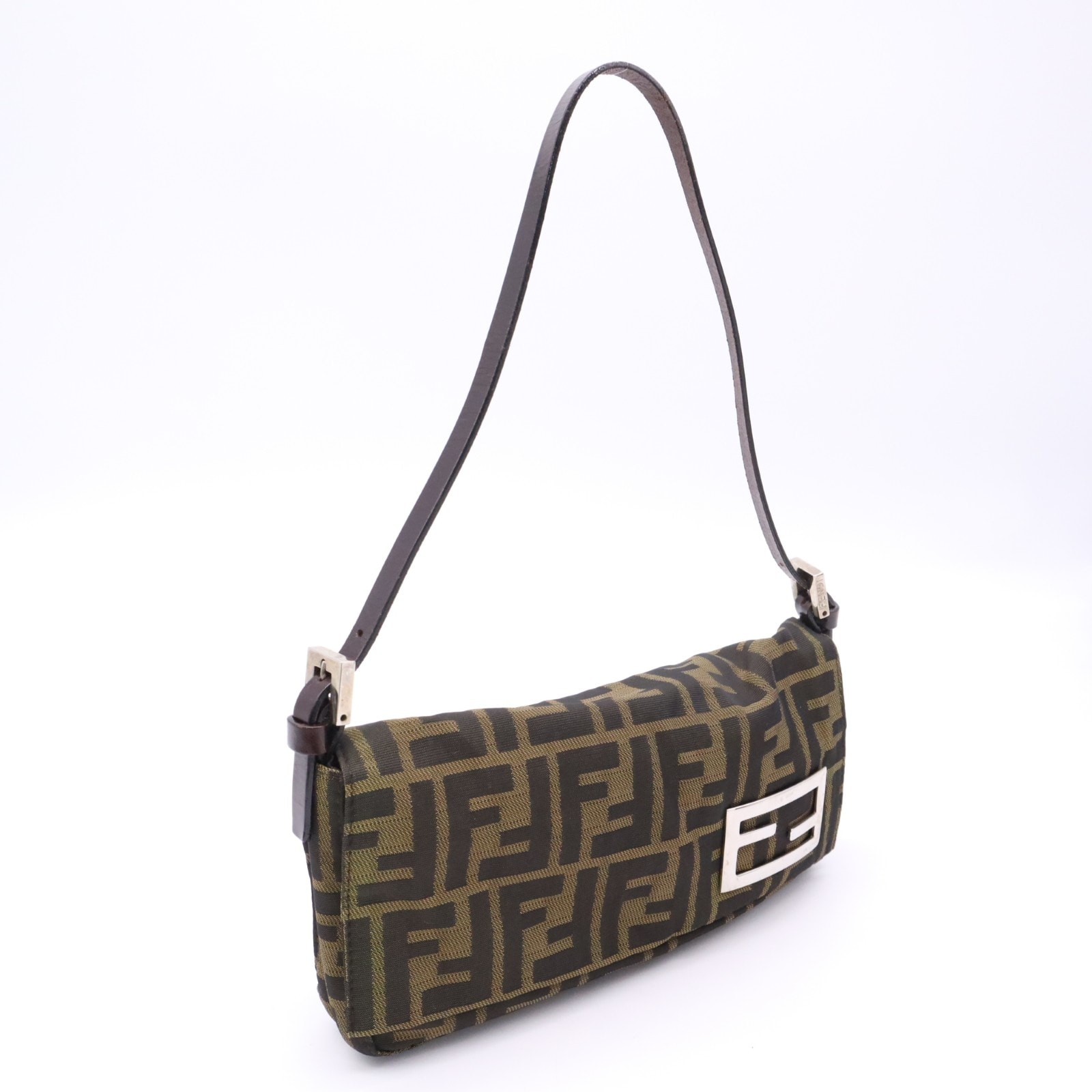FENDI フェンディ キャンバス ズッカ ミニショルダー バッグ 26776 ショルダーバッグ ブラウン キャンバス レザー レディース