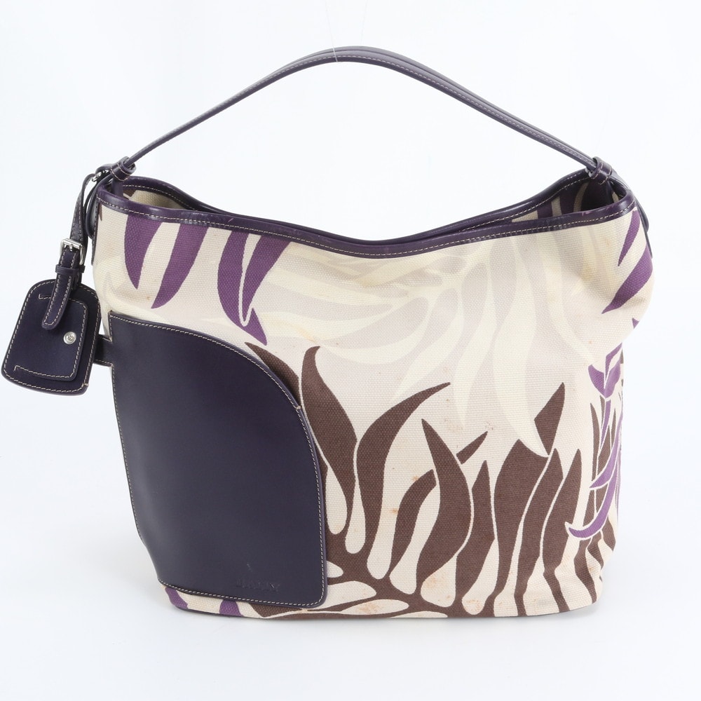 バリー ショルダーバッグ レザー×キャンバス