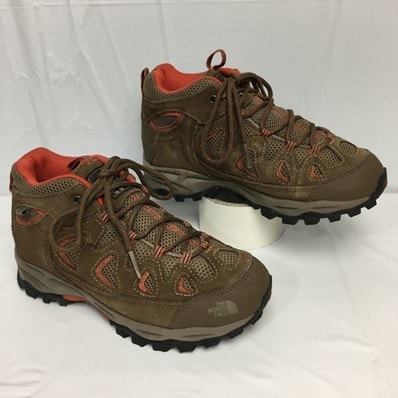 サイズ20.5cm/THE NORTH FACE ノースフェイス 登山 トレッキングシューズ 茶×オレンジ 子供 キッズ 管NO.A28