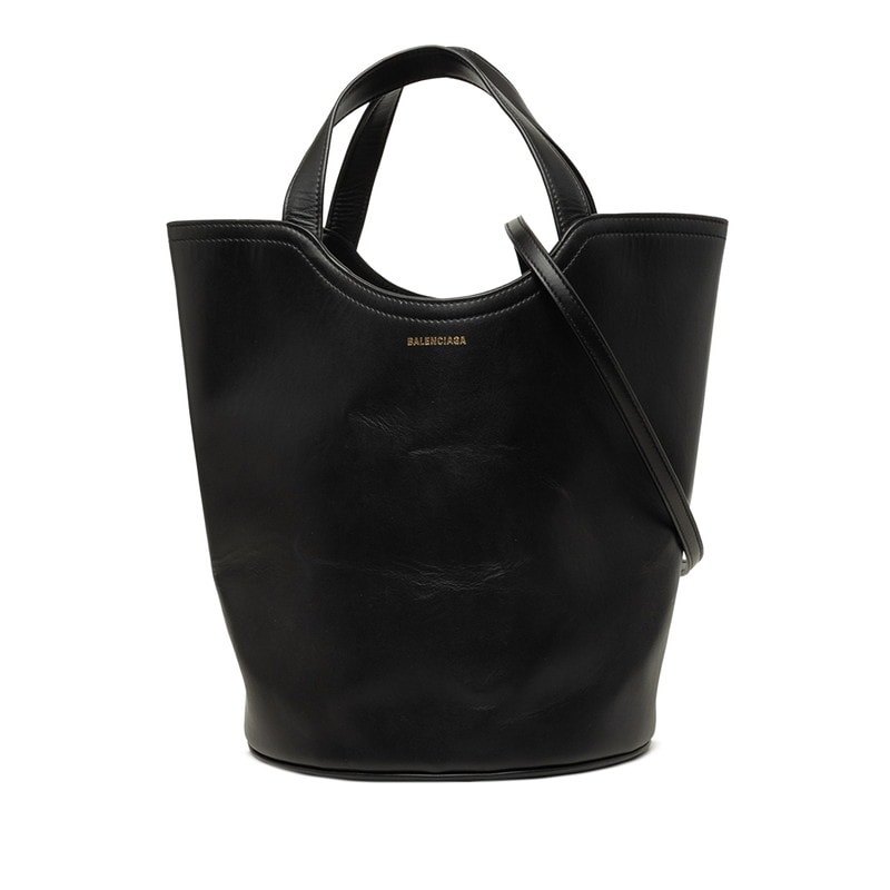 バレンシアガ ウェーブ ミディアム トートバッグ ショルダーバッグ 2WAY 599332 ブラック レザー レディース BALENCIAGA 中古