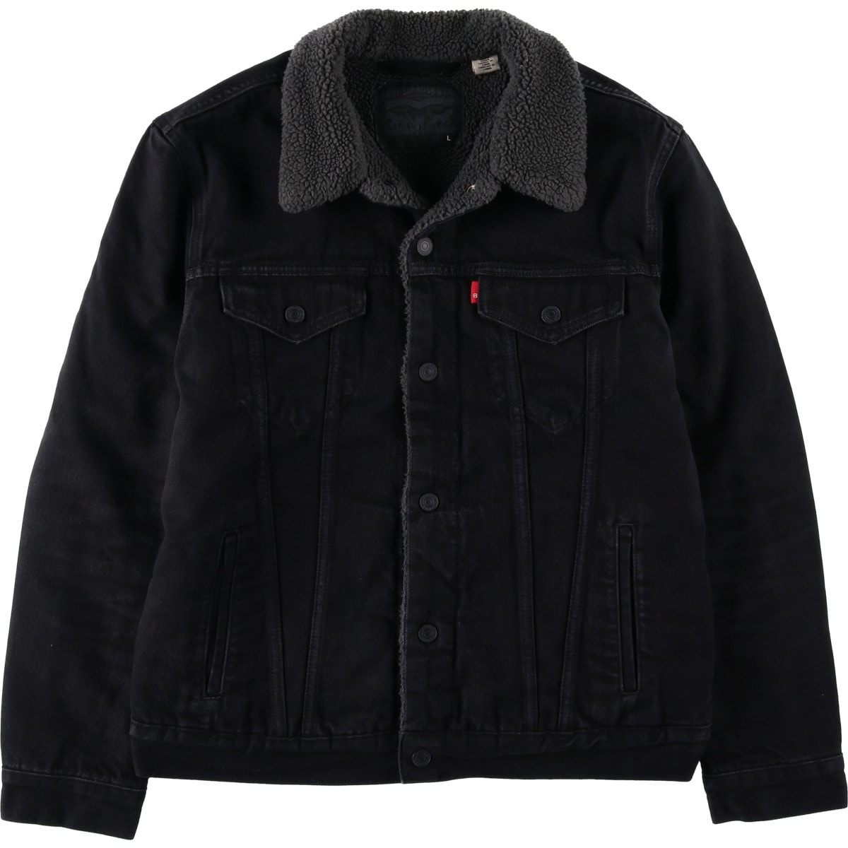 古着 リーバイス Levi's 中綿入り ブラックデニムボアジャケット メンズL相当/eaa645707
