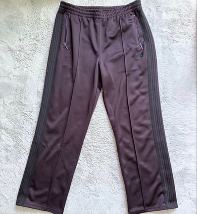 NEEDLES Boot-Cut Track Pants Poly Smooth "Dark Purple"