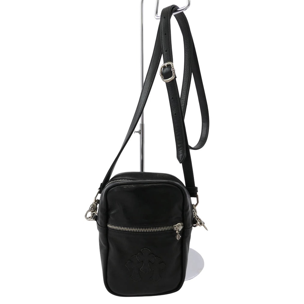 クロムハーツ セメタリークロスパッチ タカ ミニ レザーショルダーバッグ "ブラック"