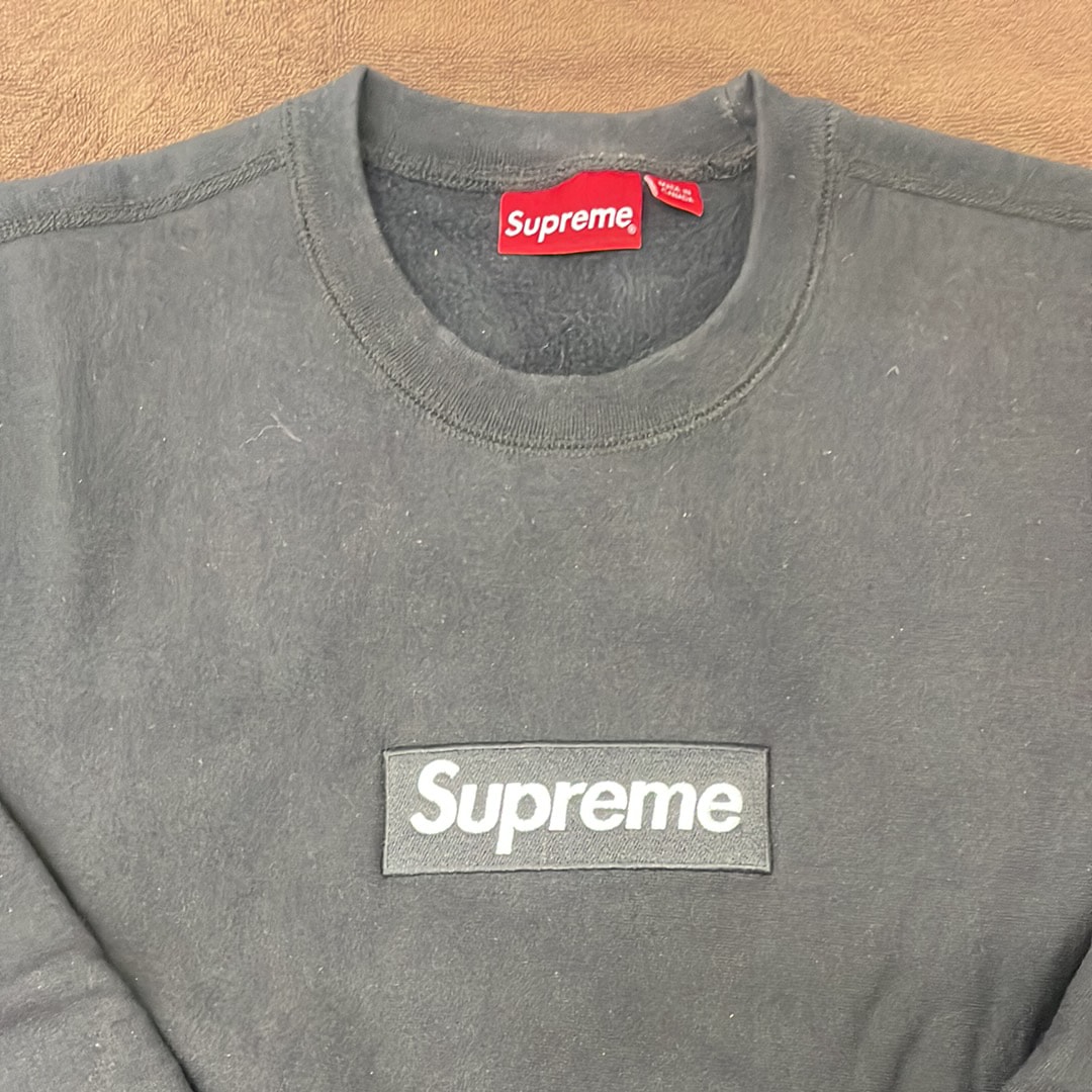 Supreme Washed Box Logo Crewneck "Black"