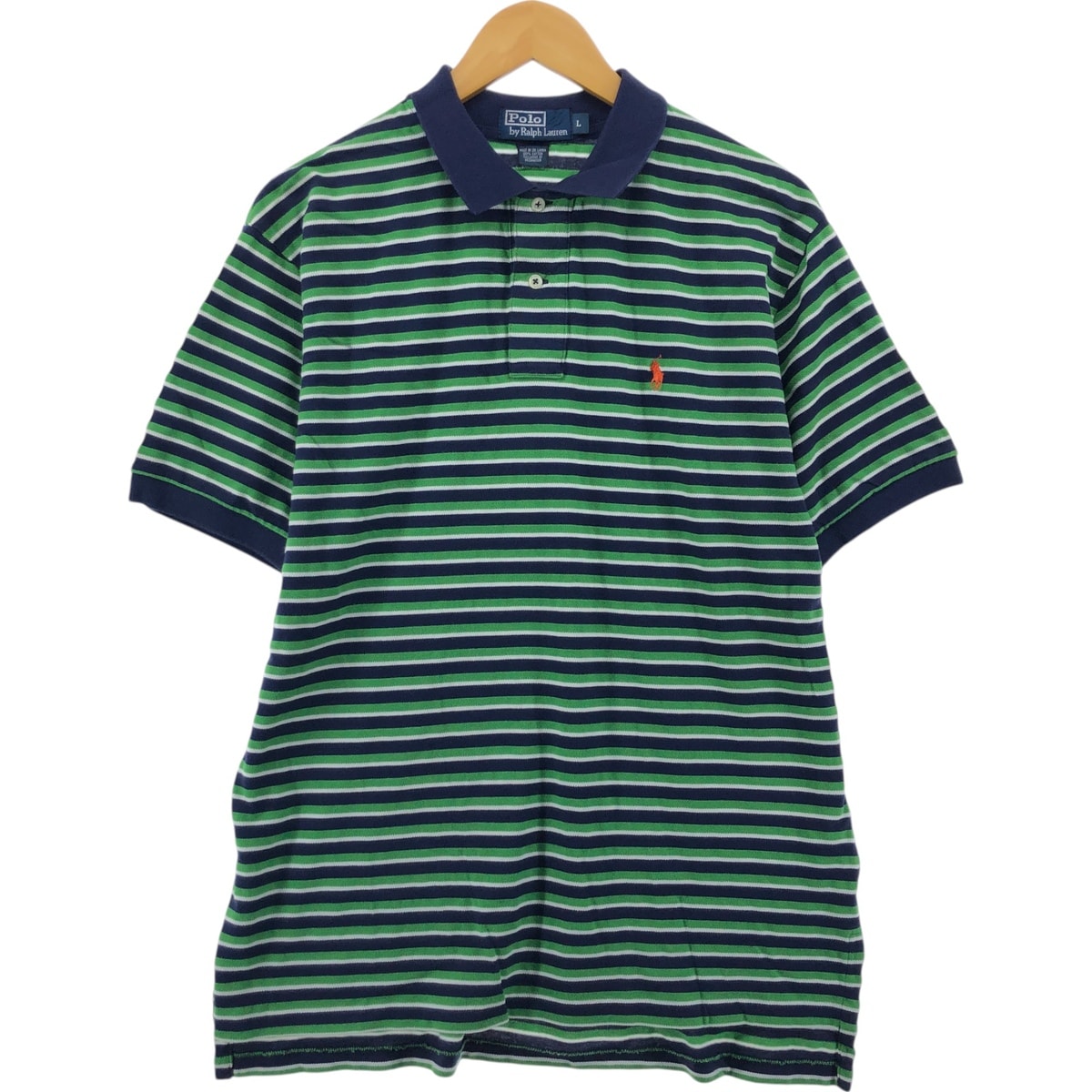 古着 ラルフローレン Ralph Lauren POLO by Ralph Lauren 半袖 ボーダー ポロシャツ メンズL相当/eaa552196