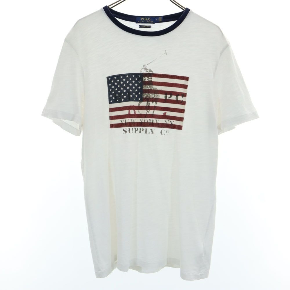 POLO RALPH LAUREN ポロラルフローレン 半袖 Tシャツ M ホワイト CUSTOM SLIM FIT