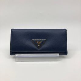PRADA Saffiano Logo Wallet "Blue"