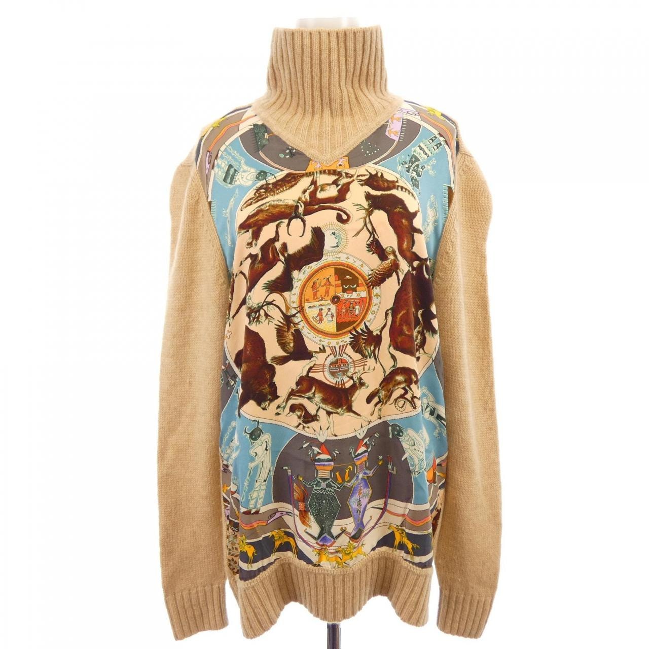 【ヴィンテージ】エルメス HERMES LES MYTHOLOGIES DES HOMME ROUGES ツイルレーヌ. ニット
