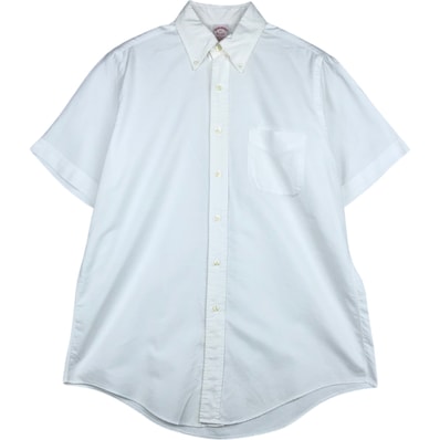 古着 80~90年代 ブルックスブラザーズ Brooks Brothers Est.1818 半袖 ボタンダウンシャツ USA製 メンズM相当 ヴィンテージ/eaa641579