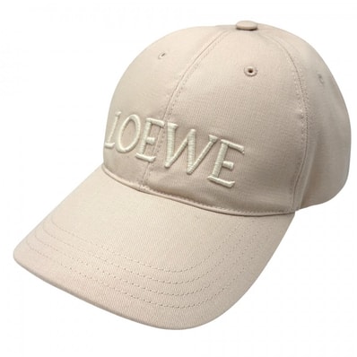 LOEWE ロエベ 帽子 コットンキャップ 刺繍 ベースボールキャップ ファッションアイテム K820358X68 コットン ピンク系 シルバー金具 レディース【中古品】