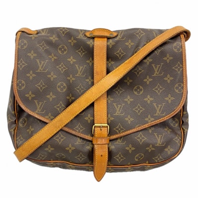 【6dd4197】ルイヴィトン ショルダーバッグ モノグラム ソミュール35 M42254 ブラウン【中古】レディース