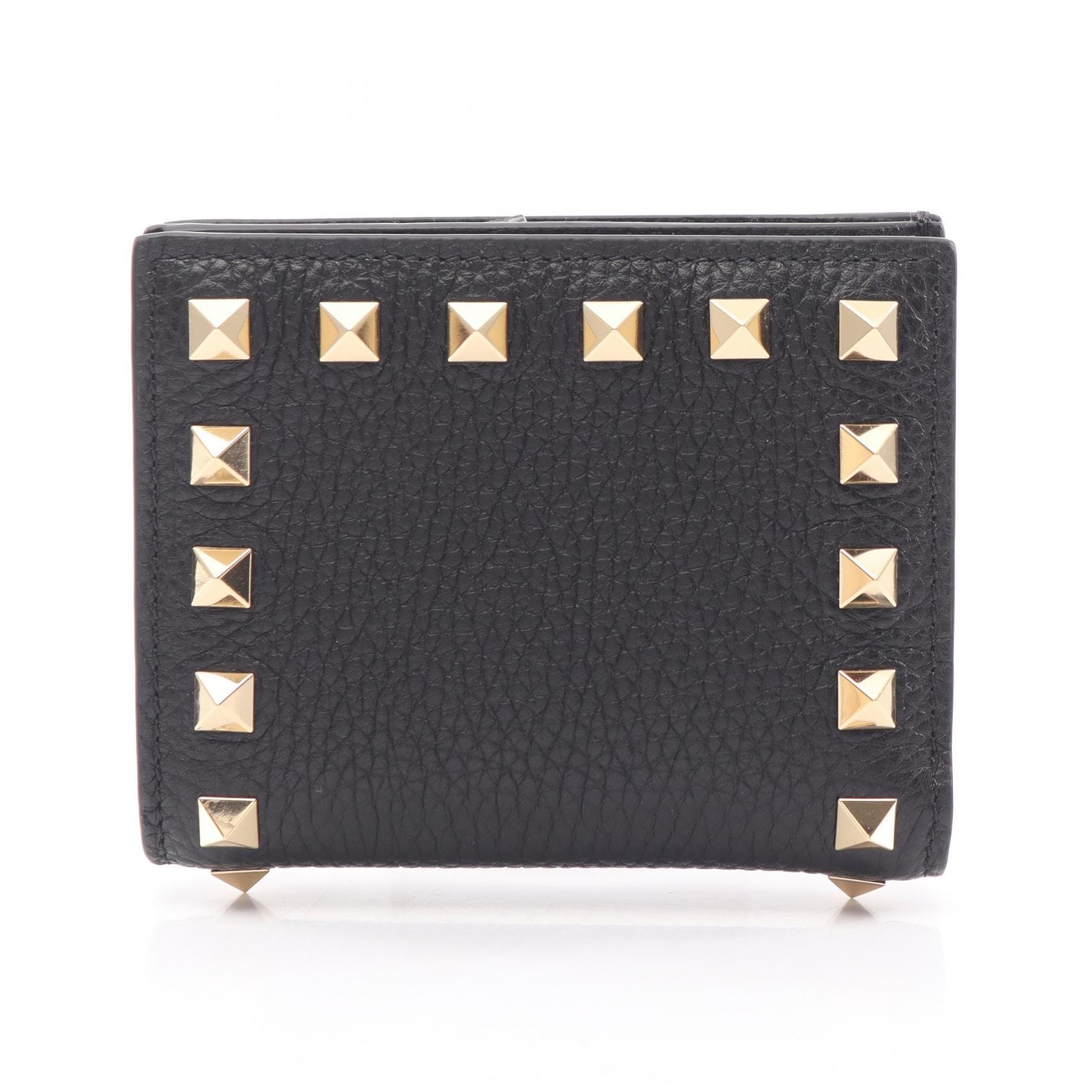 ヴァレンチノ Valentino ロックスタッズ 二つ折り財布 財布 レザー レディース ブラック系 7W0P0AR5VSH0NO 【新品】