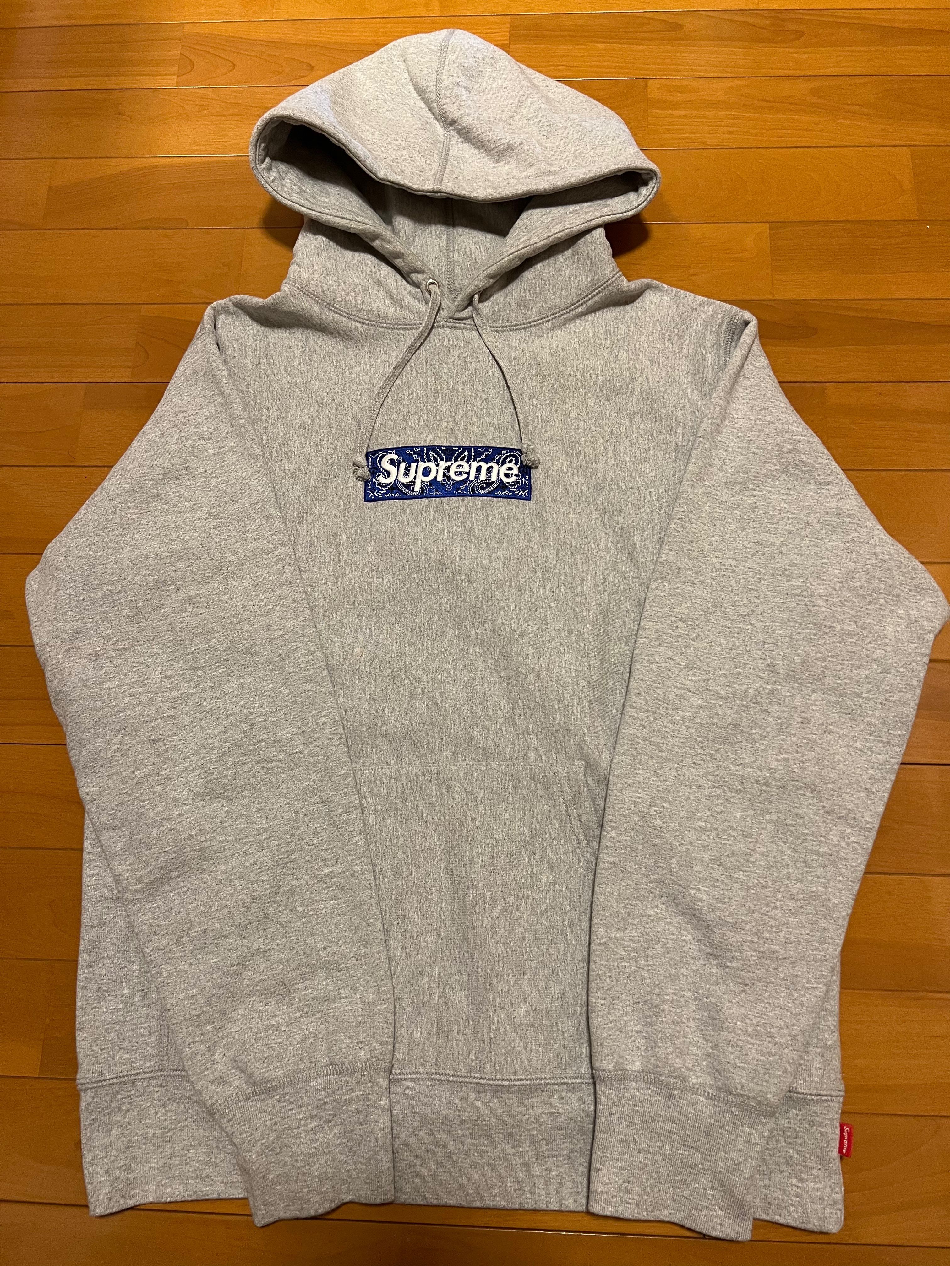 Supreme Bandana Box Logo Hooded Sweatshirt "Grey"