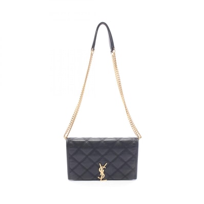 サンローランパリ SAINT LAURENT PARIS BECKY ベッキー ショルダーバッグ バッグ レザー レディース ブラック系 585031 【中古】