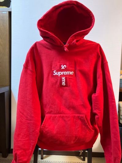 Supreme Cross Box Logo Hooded Sweatshirt "Red"