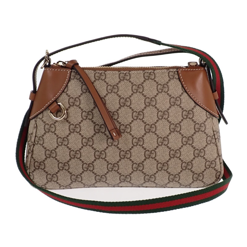 GUCCI GG Emblem Small Shoulder Bag "Beige/Dark Brown"