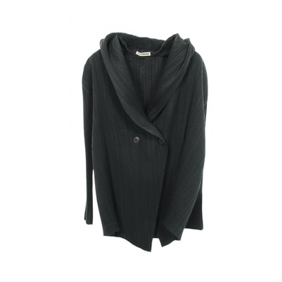イッセイミヤケ ISSEY MIYAKE プリーツ ダブルブレスト 衣料品 アウター ポリエステル レディース グリーン系 IM43-FD913 【中古】