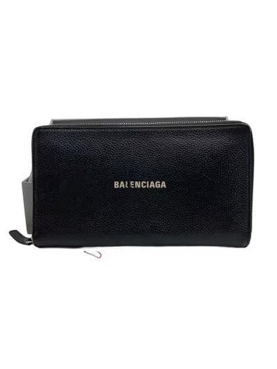 BALENCIAGA Cash Continetal Zip Around Wallet "Black"