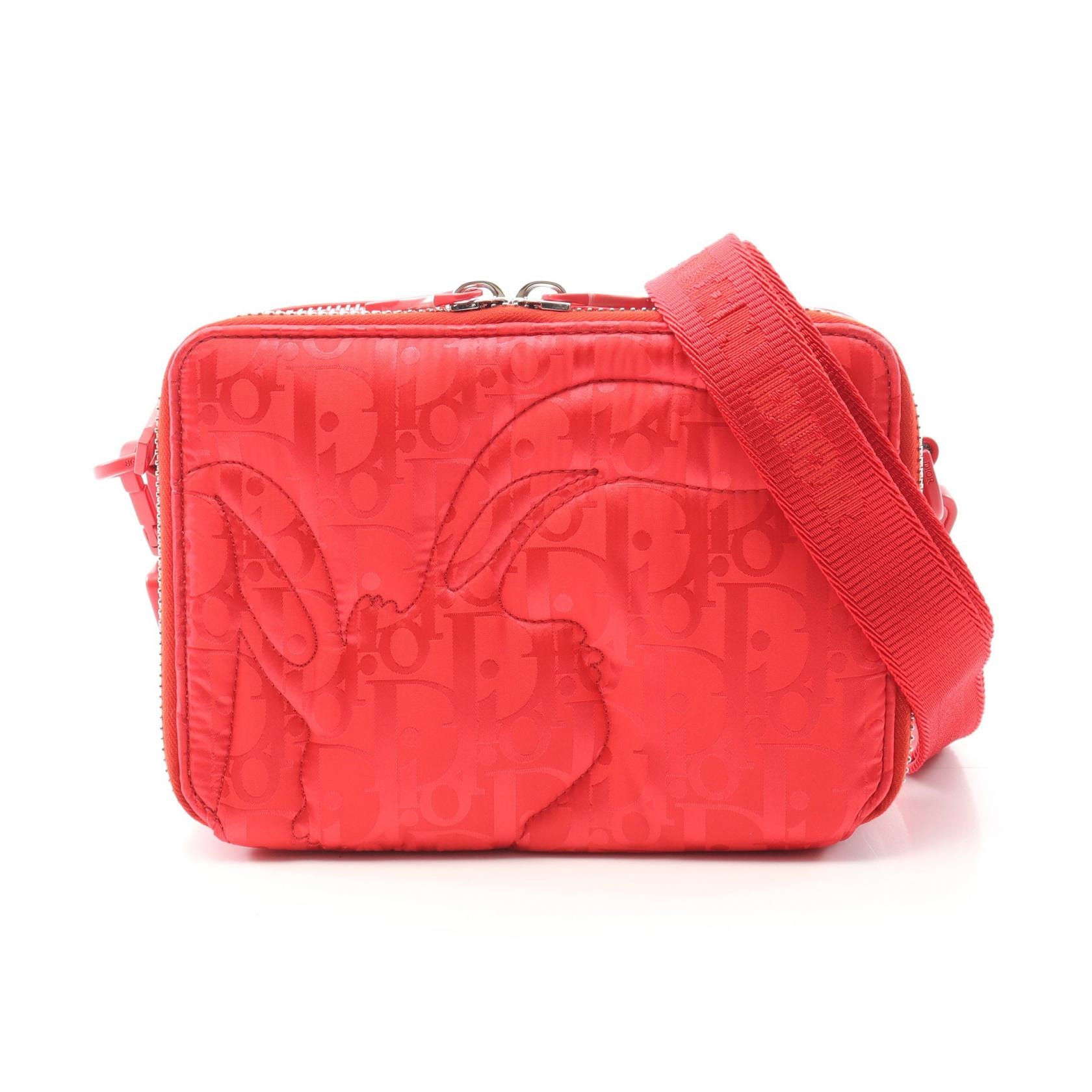 ディオール Dior ChristianDior × ERL ミラージュ ショルダーバッグ バッグ ナイロン レザー メンズ レッド系 2ESBC119RAY 【中古】