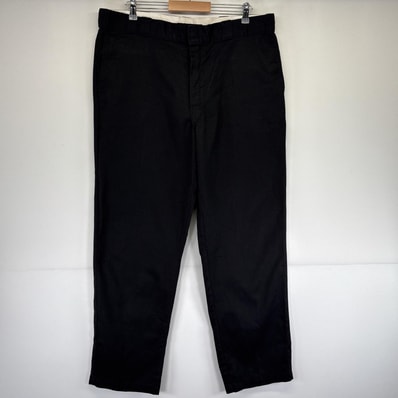 古着 ディッキーズ Dickies ワークパンツ 874 チノパン ワンポイントロゴ 大きいサイズ テーパード w40 L32 ブラック メンズ