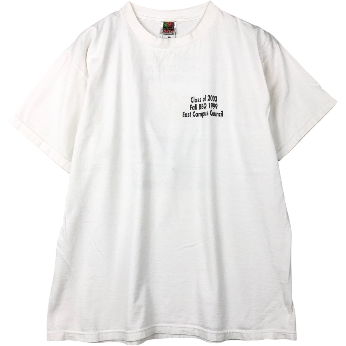 古着 90~00年代 フルーツオブザルーム FRUIT OF THE LOOM HEAVY cotton メッセージプリントTシャツ メンズXL相当/eaa626737