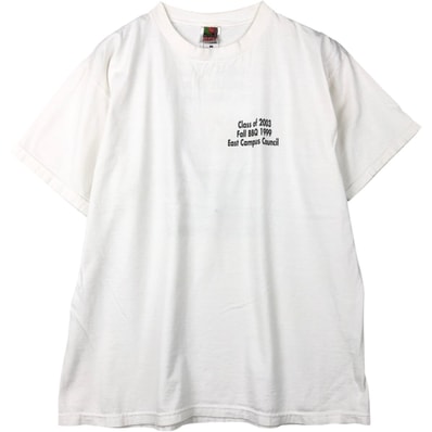 古着 90~00年代 フルーツオブザルーム FRUIT OF THE LOOM HEAVY cotton メッセージプリントTシャツ メンズXL相当/eaa626737