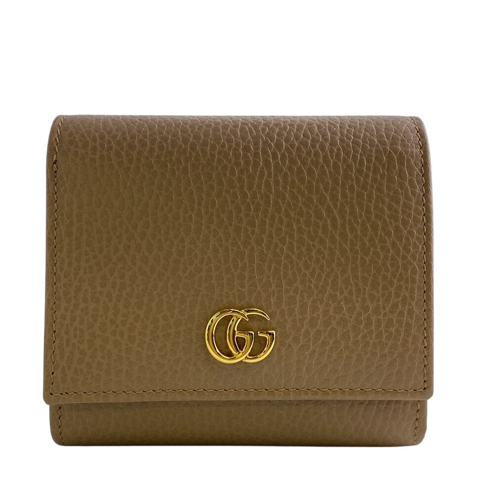 グッチ GUCCI 二つ折り財布 GGマーモント ベージュ