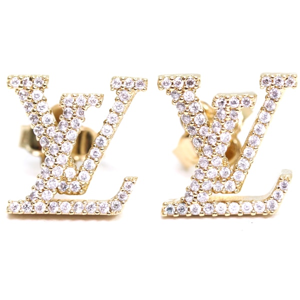 A (未使用に近い)】ルイヴィトン ピアス・LV アイコニック ストラス